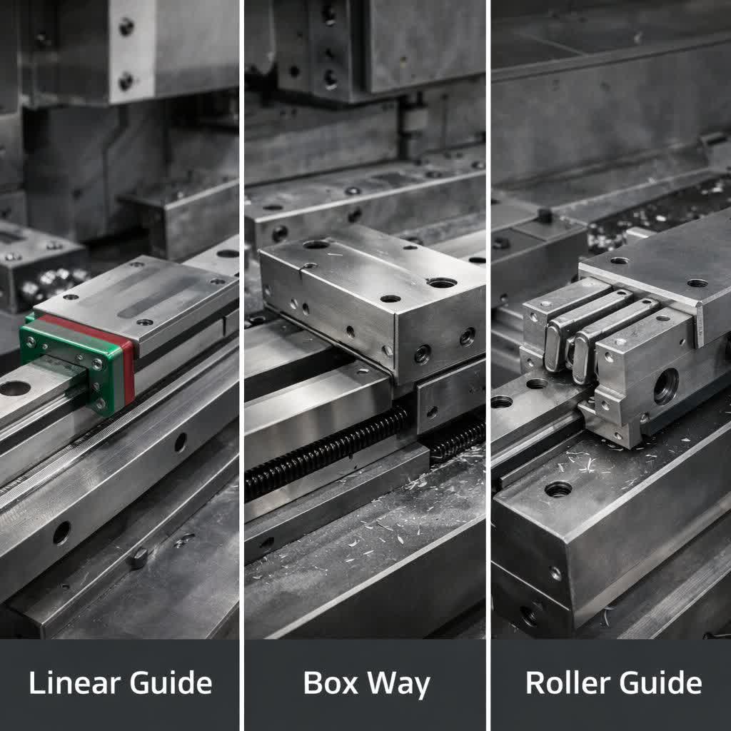 راهنماهای حرکتی در CNC (Linear Guide، Box Way و …)
