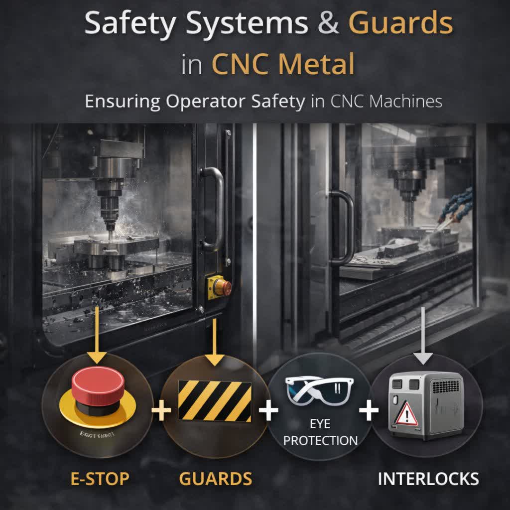 سیستم ایمنی و حفاظ‌های دستگاه CNC فلز | اصول، تجهیزات و نگاه حرفه‌ای