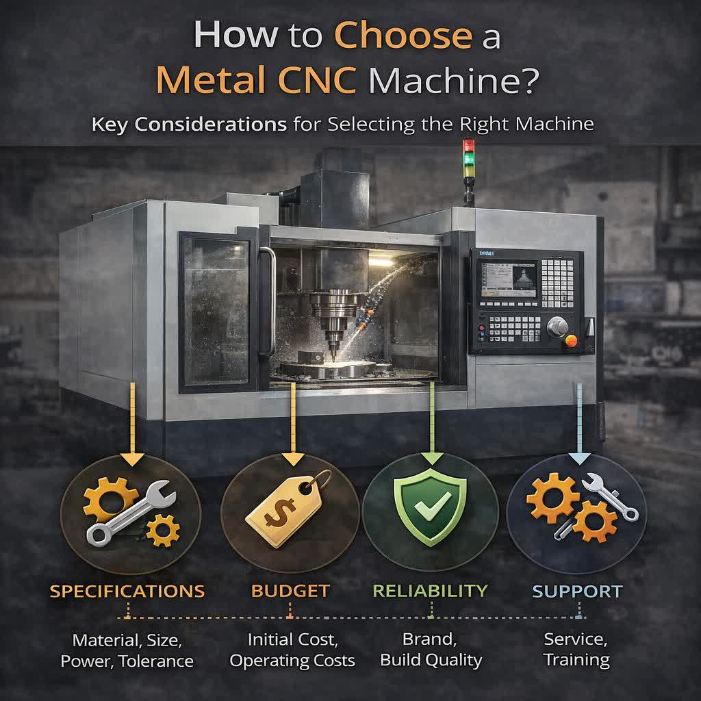 چگونه یک دستگاه CNC فلز مناسب انتخاب کنیم؟ | راهنمای جامع انتخاب هوشمندانه CNC