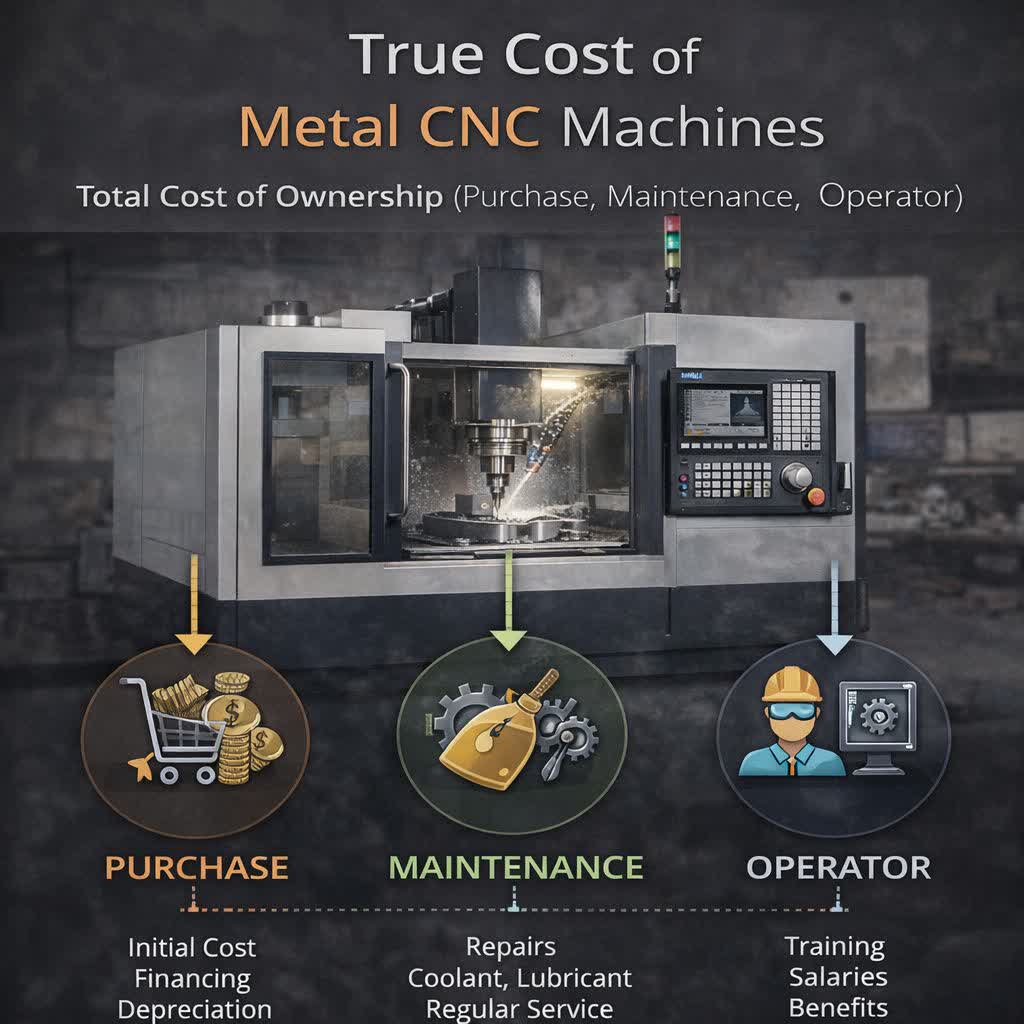 هزینه واقعی مالکیت دستگاه CNC فلز | فراتر از قیمت خرید