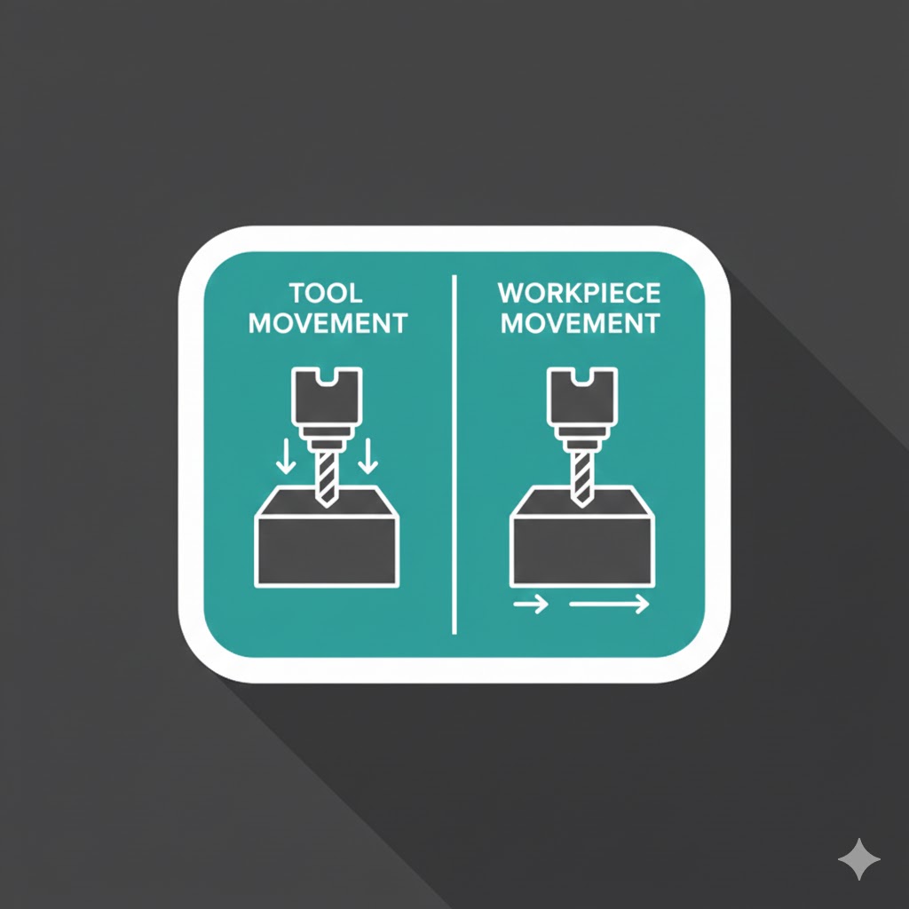 تفاوت حرکت ابزار و حرکت قطعه در CNC فلز