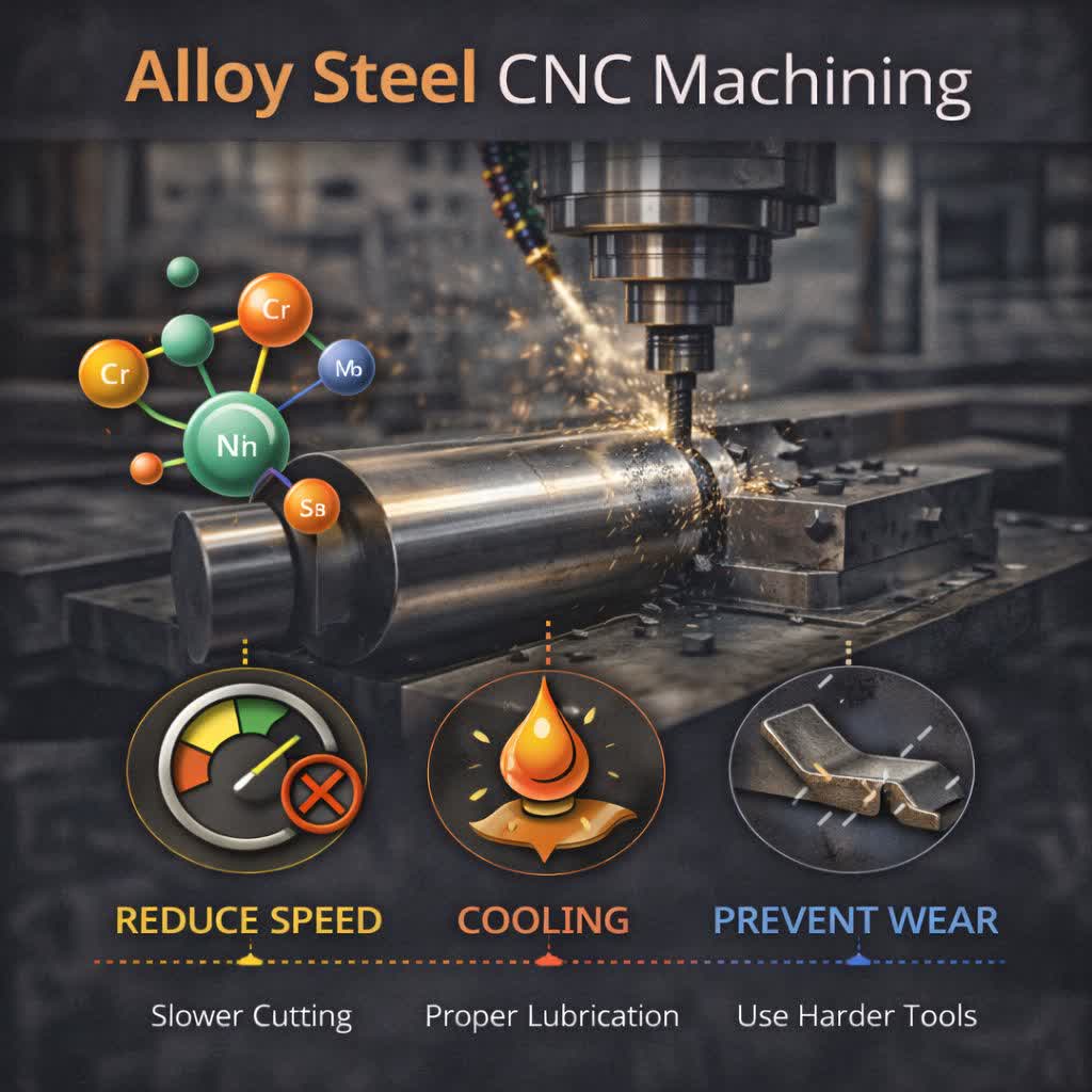 فولاد آلیاژی چیست و چه نکات CNC حیاتی دارد؟