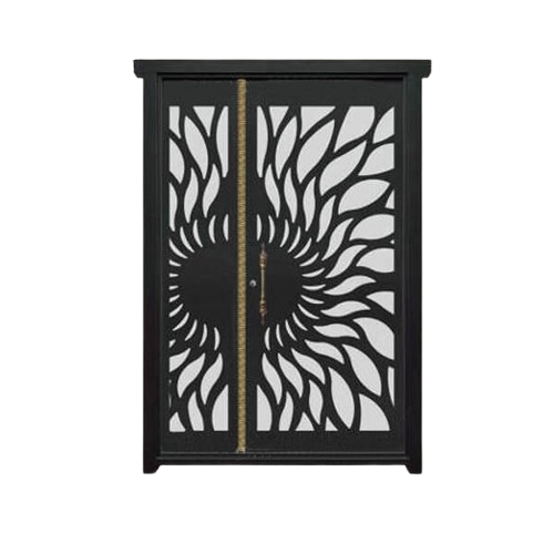 درب فلزی لیزری یک و نیم لنگه مدل HS33 طرح خورشیدی خاص