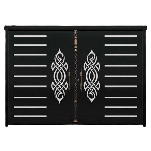 درب پارکینگی CNC مدل DS18 – ترکیب خطوط مدرن با نقوش گره‌چینی خاص