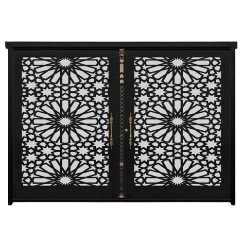 درب پارکینگی فلزی لیزری CNC مدل DS29 | جلوه‌ای از نظم هندسی و اصالت معماری