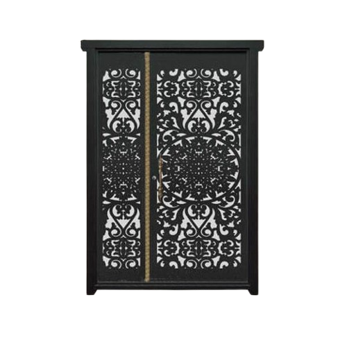 درب CNC فلزی یک و نیم لنگه مدل HS20 | طرح کلاسیک مشبک لوکس