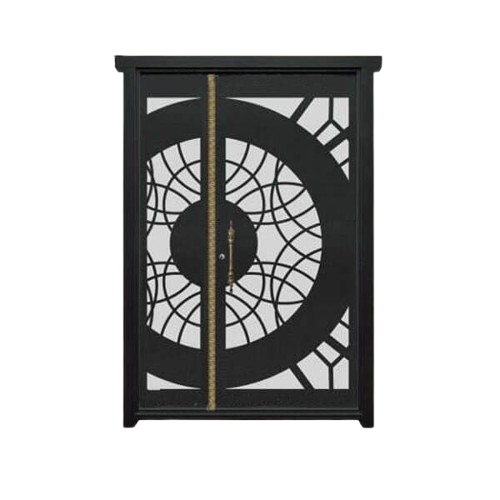 درب CNC فلزی یک و نیم لنگه مدل HS3 | درب لیزری طرح دایره‌ای خاص