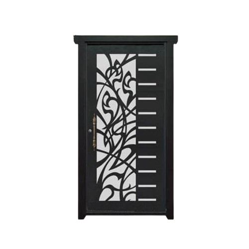 درب فلزی CNC تک لنگه نفر مدل SS46 – طرح خطوط  شکسته و موازی