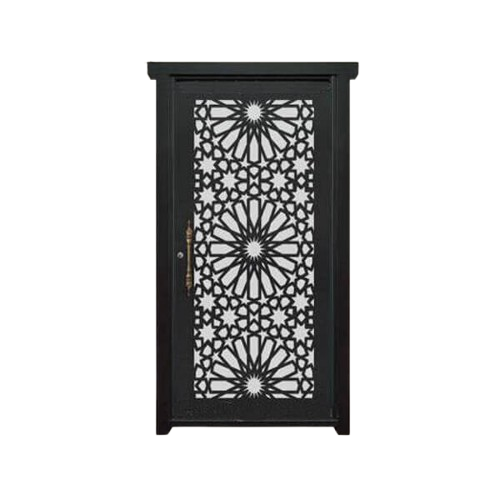 درب CNC تک‌لنگه نفر رو مدل SS29 طرح گل