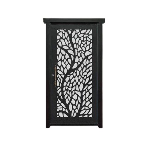 درب CNC تک‌لنگه نفر مدل SS38 طرح شاخه های تو در تو