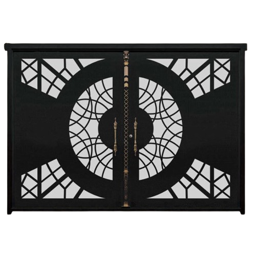 درب پارکینگی CNC مدل DS3 – طرح دایره‌ای مدرن با برش هنری