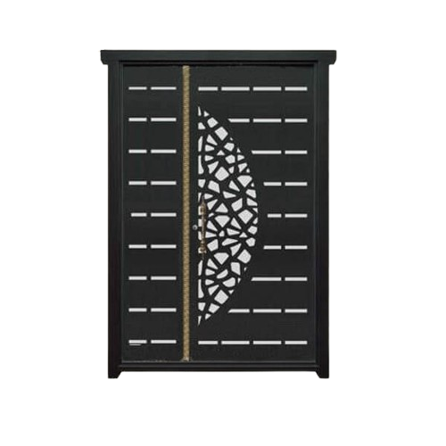 درب CNC فلزی یک و نیم لنگه مدل HS27 | طرح نیم‌دایره مینیمال