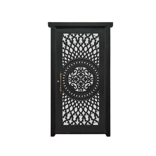 درب فلزی CNC تک لنگه نفر مدل SS50 – طرح اسلیمی با برش‌های متقارن