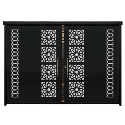 درب پارکینگی فلزی لیزری CNC مدل DS27 | جلوه‌ای اصیل از هندسه کلاسیک ایرانی