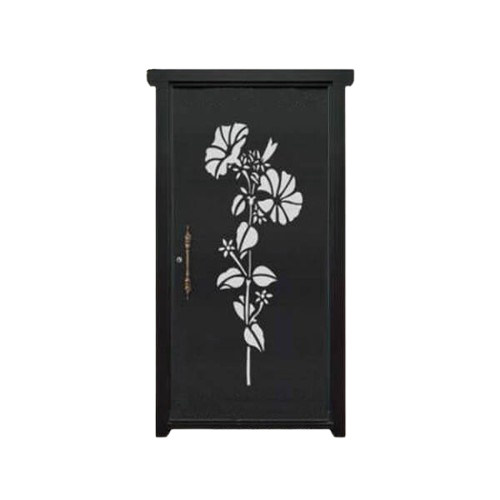 درب فلزی CNC تک لنگه نفر مدل SS64 – طرح مدرن با الگوی گل زیبا