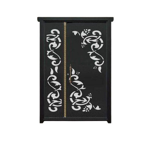 درب فلزی لیزری یک و نیم لنگه مدل HS35 طرح اسلیمی ساده