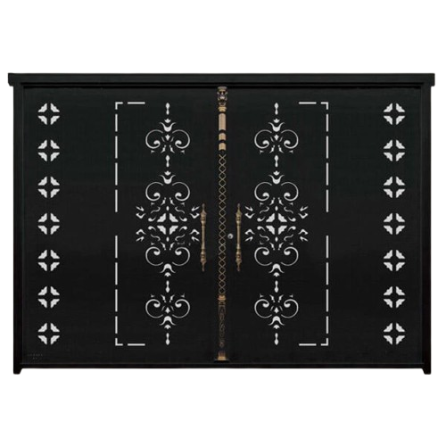 درب پارکینگی CNC مدل DS15 – طراحی کلاسیک لوکس با نقش‌های تزئینی متقارن