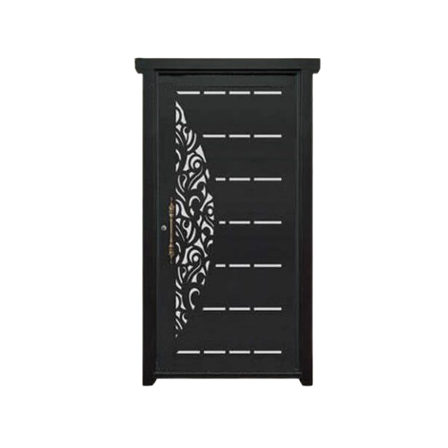 درب فلزی CNC تک لنگه نفر مدل SS66 – طرح مدرن با ترکیب متقارن و اسلیمی